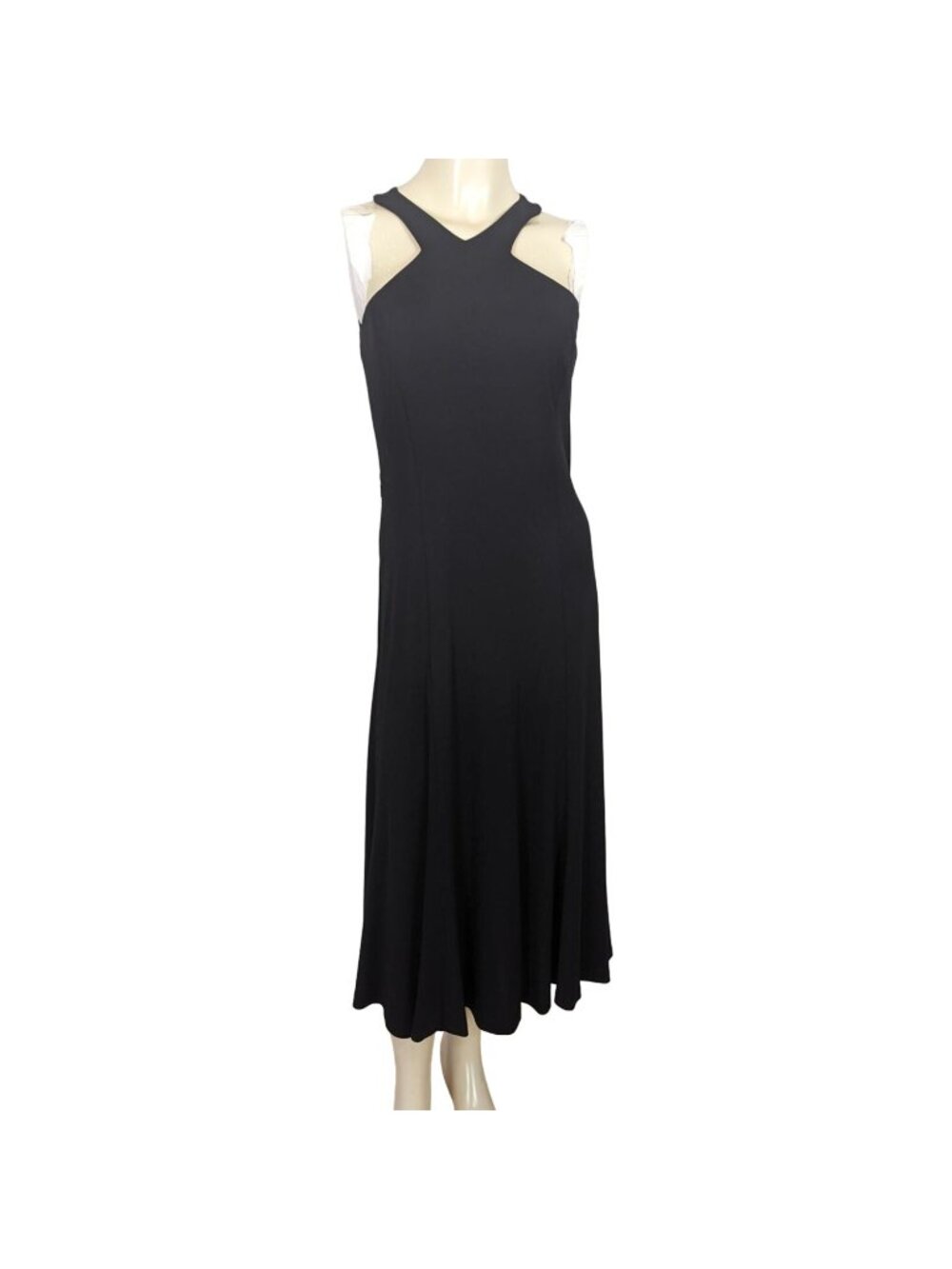 LAUREN RALPH LAUREN Cocktail Party Evening Criss Cross Black Midi Dress sz 4 - Picture 15 of 16